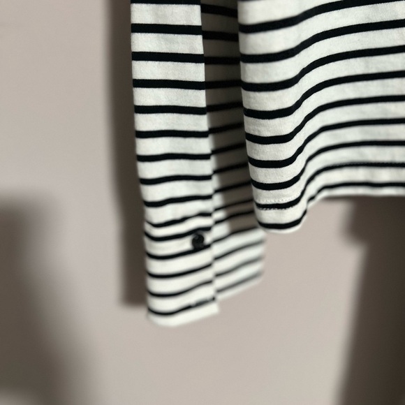 White/black striped shirt size L 100% Cotton - Picture 4 of 9